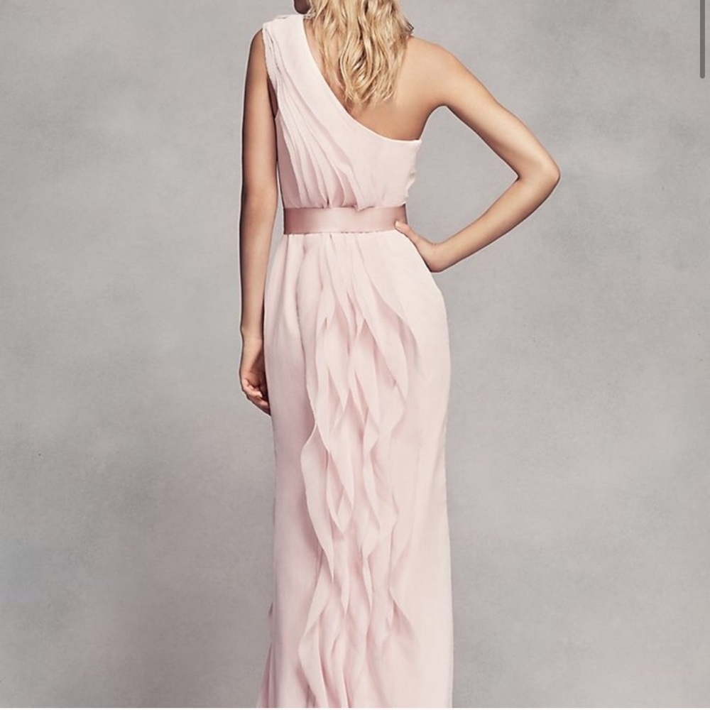 White by Vera Wang One Shoulder bridesmaid dress